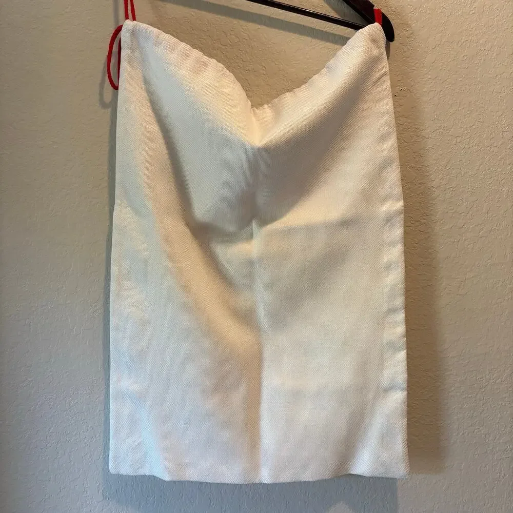 THE GRINCH Christmas Gift Bag Tote White Sz L Comical Fun Cartoonish Holiday
